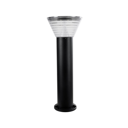 VEGGIE 90525 Φωτιστικό Κολωνάκι Κήπου LED 10W 330lm 120° με Ενσωματωμένο Φωτοβολταϊκό Panel 6V 2W & Επαναφορτιζόμενη Μπαταρία Li-ion 3.2V 1800mAh με Αισθητήρα Ημέρας-Νύχτας Αδιάβροχο IP65 Ψυχρό Λευκό 6000K - Γκρι Ανθρακί - Μ23 x Π23 x Υ60cm