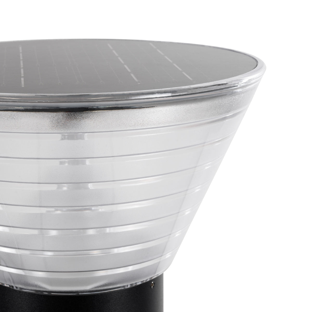 VEGGIE 90525 Φωτιστικό Κολωνάκι Κήπου LED 10W 330lm 120° με Ενσωματωμένο Φωτοβολταϊκό Panel 6V 2W & Επαναφορτιζόμενη Μπαταρία Li-ion 3.2V 1800mAh με Αισθητήρα Ημέρας-Νύχτας Αδιάβροχο IP65 Ψυχρό Λευκό 6000K - Γκρι Ανθρακί - Μ23 x Π23 x Υ60cm