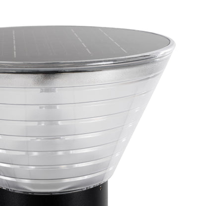VEGGIE 90525 Φωτιστικό Κολωνάκι Κήπου LED 10W 330lm 120° με Ενσωματωμένο Φωτοβολταϊκό Panel 6V 2W & Επαναφορτιζόμενη Μπαταρία Li-ion 3.2V 1800mAh με Αισθητήρα Ημέρας-Νύχτας Αδιάβροχο IP65 Ψυχρό Λευκό 6000K - Γκρι Ανθρακί - Μ23 x Π23 x Υ60cm