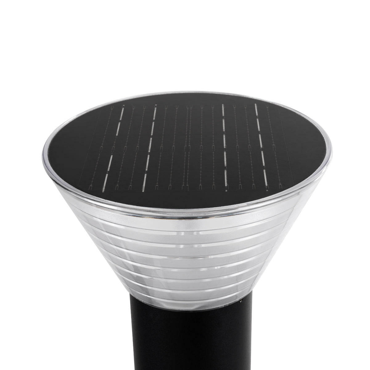 VEGGIE 90525 Φωτιστικό Κολωνάκι Κήπου LED 10W 330lm 120° με Ενσωματωμένο Φωτοβολταϊκό Panel 6V 2W & Επαναφορτιζόμενη Μπαταρία Li-ion 3.2V 1800mAh με Αισθητήρα Ημέρας-Νύχτας Αδιάβροχο IP65 Ψυχρό Λευκό 6000K - Γκρι Ανθρακί - Μ23 x Π23 x Υ60cm
