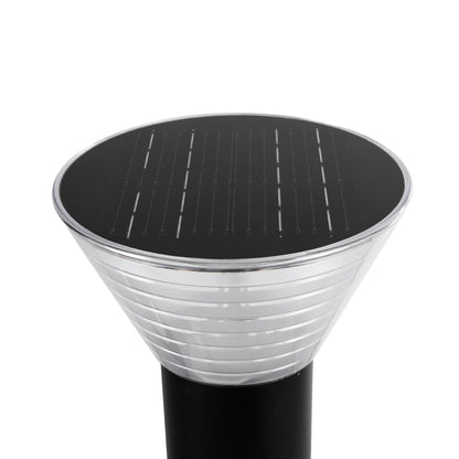 VEGGIE 90525 Φωτιστικό Κολωνάκι Κήπου LED 10W 330lm 120° με Ενσωματωμένο Φωτοβολταϊκό Panel 6V 2W & Επαναφορτιζόμενη Μπαταρία Li-ion 3.2V 1800mAh με Αισθητήρα Ημέρας-Νύχτας Αδιάβροχο IP65 Ψυχρό Λευκό 6000K - Γκρι Ανθρακί - Μ23 x Π23 x Υ60cm