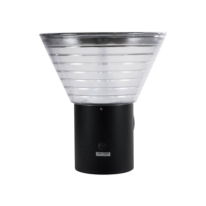 VEGGIE 90530 Φωτιστικό Κολωνάκι Κήπου LED 10W 330lm 120° με Ενσωματωμένο Φωτοβολταϊκό Panel 6V 2W & Επαναφορτιζόμενη Μπαταρία Li-ion 3.2V 1800mAh με Αισθητήρα Ημέρας-Νύχτας Αδιάβροχο IP65 Ψυχρό Λευκό 6000K - Γκρι Ανθρακί - Μ23 x Π30 x Υ25cm