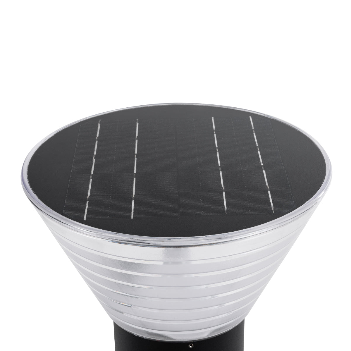 VEGGIE 90530 Φωτιστικό Κολωνάκι Κήπου LED 10W 330lm 120° με Ενσωματωμένο Φωτοβολταϊκό Panel 6V 2W & Επαναφορτιζόμενη Μπαταρία Li-ion 3.2V 1800mAh με Αισθητήρα Ημέρας-Νύχτας Αδιάβροχο IP65 Ψυχρό Λευκό 6000K - Γκρι Ανθρακί - Μ23 x Π30 x Υ25cm