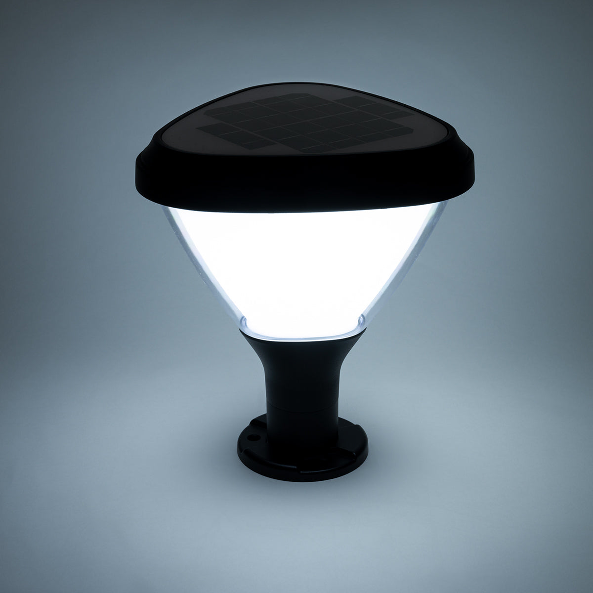 NATURE 90532 Φωτιστικό Κολωνάκι Κήπου LED 10W 500lm 120° με Ενσωματωμένο Φωτοβολταϊκό Panel 6V 2W & Επαναφορτιζόμενη Μπαταρία Li-ion 3.2V 8000mAh με Αισθητήρα Ημέρας-Νύχτας Αδιάβροχο IP65 Ψυχρό Λευκό 6000K - Γκρι Ανθρακί - Μ26 x Π26 x Υ30