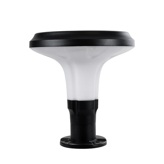 WHISPER 90535 Φωτιστικό Κολωνάκι Κήπου LED 10W 500lm 120° με Ενσωματωμένο Φωτοβολταϊκό Panel 6V 2W & Επαναφορτιζόμενη Μπαταρία Li-ion 3.2V 1800mAh με Αισθητήρα Ημέρας-Νύχτας Αδιάβροχο IP65 Ψυχρό Λευκό 6000K - Sanan SMD Chip - Γκρι Ανθρακί - Μ25 x Π25 x 28
