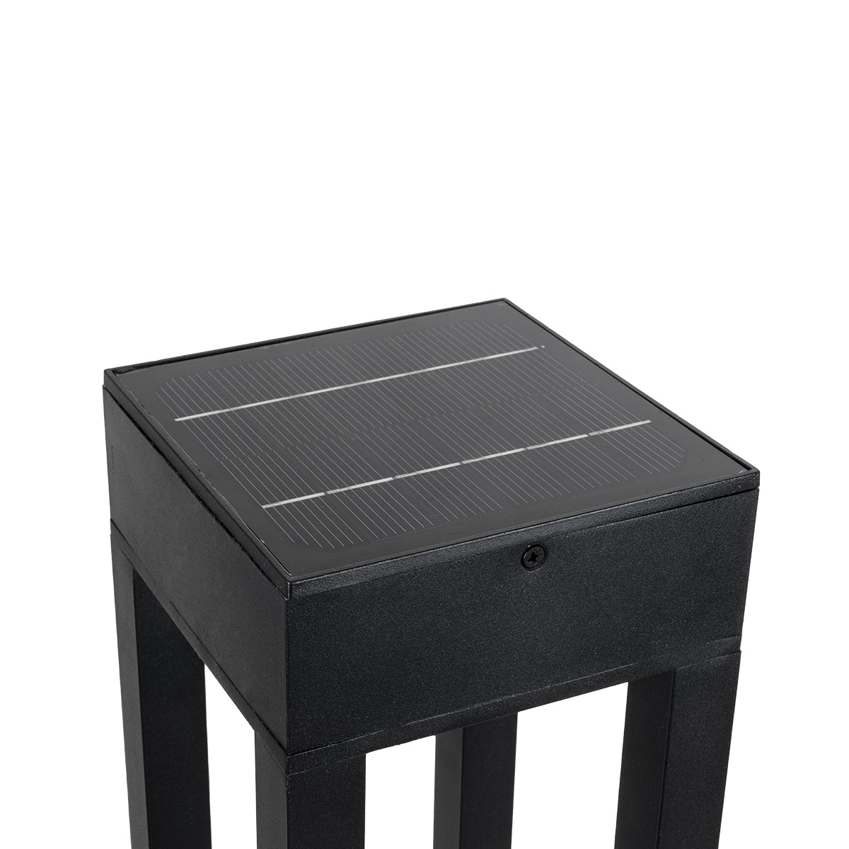 HONEYBEE 90537 Φωτιστικό Κολωνάκι Κήπου LED 10W 500lm 120° με Ενσωματωμένο Φωτοβολταϊκό Panel 6V 2W & Επαναφορτιζόμενη Μπαταρία Li-ion 3.2V 4000mAh με Αισθητήρα Ημέρας-Νύχτας Αδιάβροχο IP65 Ψυχρό Λευκό 6000K - Γκρι Ανθρακί - Μ20 x Π20 x Υ60