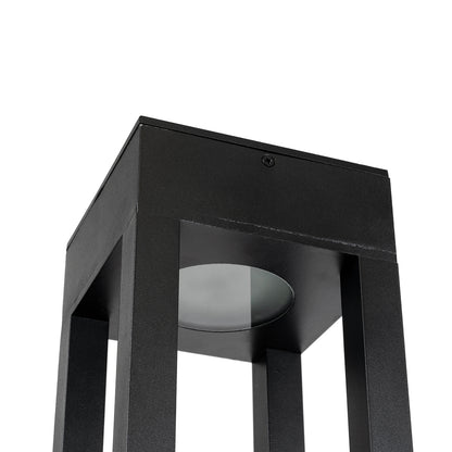 HONEYBEE 90537 Φωτιστικό Κολωνάκι Κήπου LED 10W 500lm 120° με Ενσωματωμένο Φωτοβολταϊκό Panel 6V 2W & Επαναφορτιζόμενη Μπαταρία Li-ion 3.2V 4000mAh με Αισθητήρα Ημέρας-Νύχτας Αδιάβροχο IP65 Ψυχρό Λευκό 6000K - Γκρι Ανθρακί - Μ20 x Π20 x Υ60