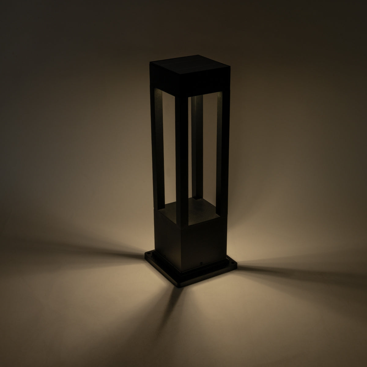 HONEYBEE 90537 Φωτιστικό Κολωνάκι Κήπου LED 10W 500lm 120° με Ενσωματωμένο Φωτοβολταϊκό Panel 6V 2W & Επαναφορτιζόμενη Μπαταρία Li-ion 3.2V 4000mAh με Αισθητήρα Ημέρας-Νύχτας Αδιάβροχο IP65 Ψυχρό Λευκό 6000K - Γκρι Ανθρακί - Μ20 x Π20 x Υ60