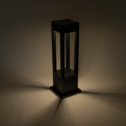 HONEYBEE 90537 Φωτιστικό Κολωνάκι Κήπου LED 10W 500lm 120° με Ενσωματωμένο Φωτοβολταϊκό Panel 6V 2W & Επαναφορτιζόμενη Μπαταρία Li-ion 3.2V 4000mAh με Αισθητήρα Ημέρας-Νύχτας Αδιάβροχο IP65 Ψυχρό Λευκό 6000K - Γκρι Ανθρακί - Μ20 x Π20 x Υ60