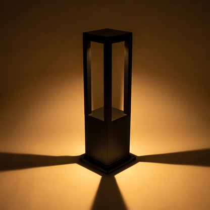 HONEYBEE 90541 Φωτιστικό Κολωνάκι Κήπου LED 15W 1500lm 120° AC 220-240V Αδιάβροχο IP65 Θερμό Λευκό 2700K - Γκρι Ανθρακί - Μ20 x Π20 x Υ60