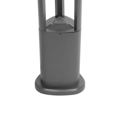RODEMA 90545 Φωτιστικό Κολωνάκι Κήπου LED 15W 1500lm 60° AC 220-240V Αδιάβροχο IP65 Θερμό Λευκό 2700K - Γκρι Ανθρακί - Μ16.5 x Π16.5 x Υ60