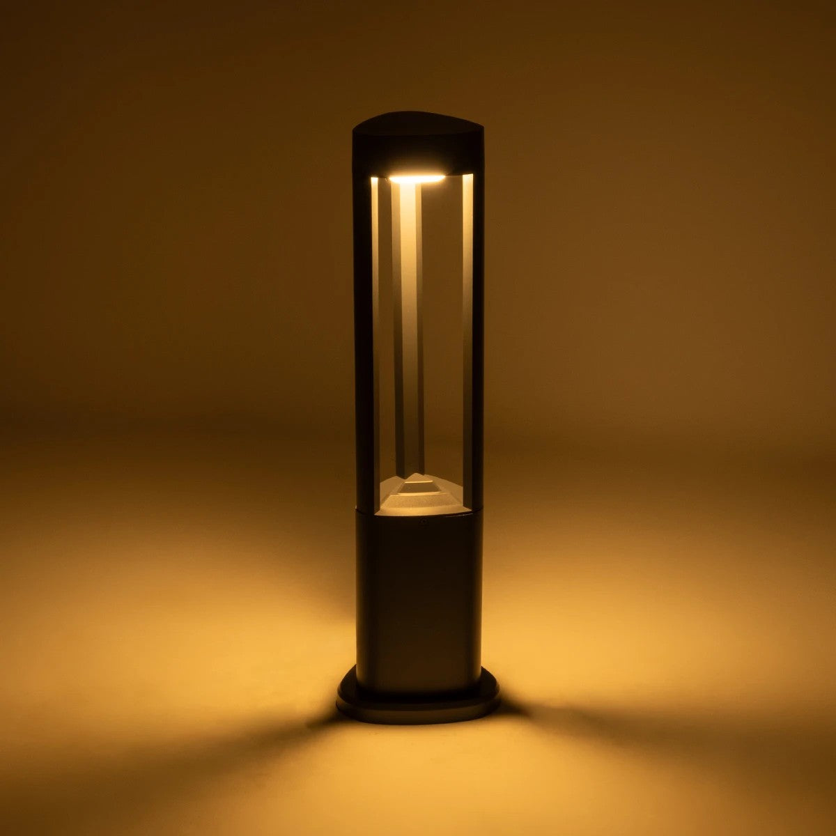 RODEMA 90545 Φωτιστικό Κολωνάκι Κήπου LED 15W 1500lm 60° AC 220-240V Αδιάβροχο IP65 Θερμό Λευκό 2700K - Γκρι Ανθρακί - Μ16.5 x Π16.5 x Υ60