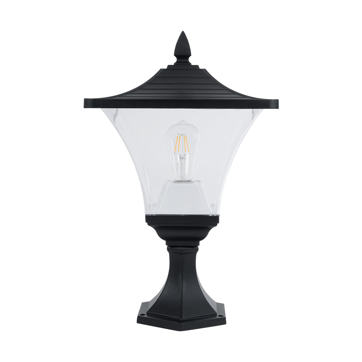 DIRAHIO 90552 Φωτιστικό Κολωνάκι Κήπου με Ντουί 1 x E27 AC 220-240V Αδιάβροχο IP65 - Γκρι Ανθρακί - Μ32 x Π32 x Υ52