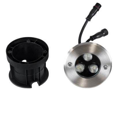 UNDERWATER-JULIA 90564 Υποβρύχιο Χωνευτό Φωτιστικό Σποτ Ειδικό για Σιντριβάνια LED 3W 255lm 15° DC 24V Αδιάβροχο IP68 Φ10 x Υ7.5cm RGBW DMX512 - Ανοξείδωτο Ατσάλι