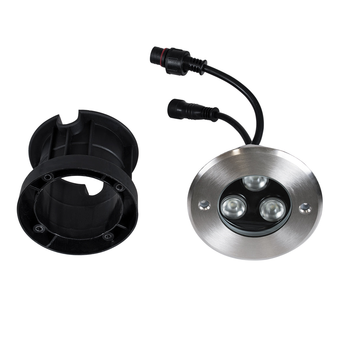UNDERWATER-JULIA 90564 Υποβρύχιο Χωνευτό Φωτιστικό Σποτ Ειδικό για Σιντριβάνια LED 3W 255lm 15° DC 24V Αδιάβροχο IP68 Φ10 x Υ7.5cm RGBW DMX512 - Ανοξείδωτο Ατσάλι