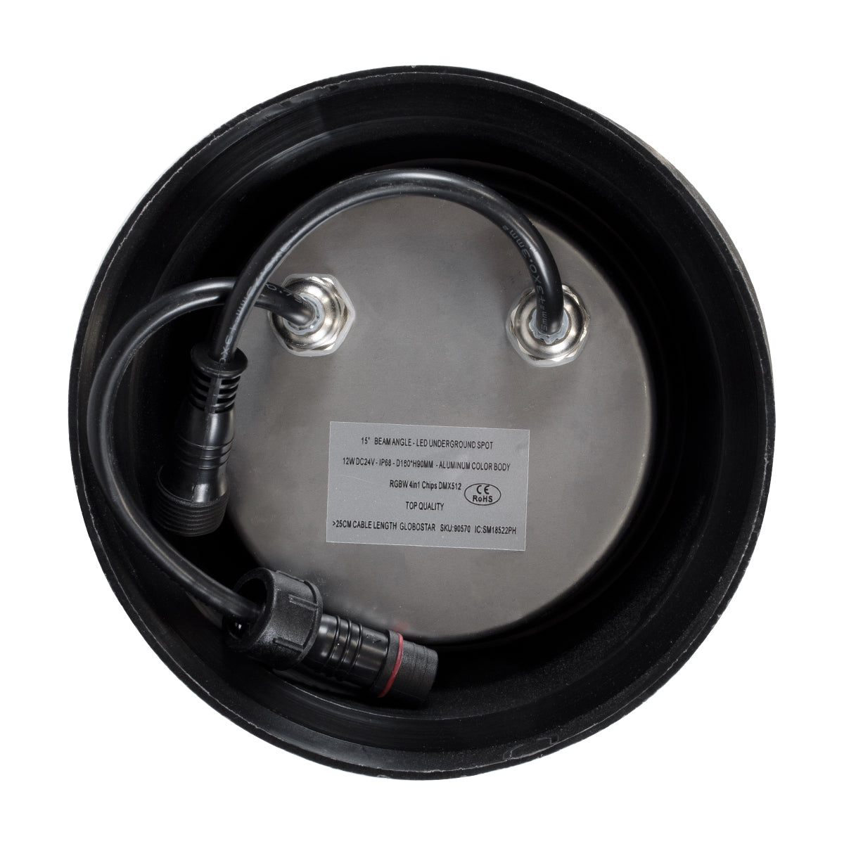 UNDERWATER-JULIA 90570 Υποβρύχιο Χωνευτό Φωτιστικό Σποτ Ειδικό για Σιντριβάνια LED 12W 1020lm 15° DC 24V Αδιάβροχο IP68 Φ18 x Υ11.2cm RGBW DMX512 - Ανοξείδωτο Ατσάλι