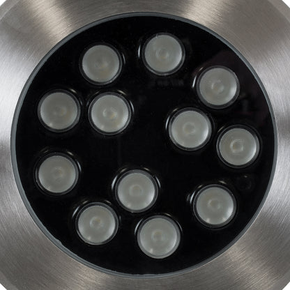 UNDERWATER-JULIA 90570 Υποβρύχιο Χωνευτό Φωτιστικό Σποτ Ειδικό για Σιντριβάνια LED 12W 1020lm 15° DC 24V Αδιάβροχο IP68 Φ18 x Υ11.2cm RGBW DMX512 - Ανοξείδωτο Ατσάλι