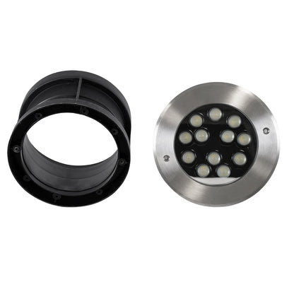 UNDERWATER-JULIA 90570 Υποβρύχιο Χωνευτό Φωτιστικό Σποτ Ειδικό για Σιντριβάνια LED 12W 1020lm 15° DC 24V Αδιάβροχο IP68 Φ18 x Υ11.2cm RGBW DMX512 - Ανοξείδωτο Ατσάλι