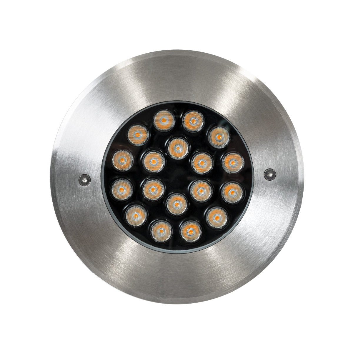 UNDERGROUND-SINA 90571 Χωνευτό Φωτιστικό Σποτ Δαπέδου LED 18W 1620lm 15° DC 24V Αδιάβροχο IP68 Φ20 x Υ11cm Θερμό Λευκό 2700K - Ανοξείδωτο Ατσάλι