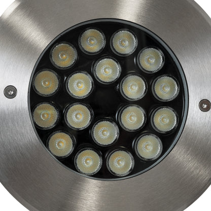 UNDERGROUND-SINA 90573 Χωνευτό Φωτιστικό Σποτ Δαπέδου LED 18W 1530lm 15° DC 24V Αδιάβροχο IP68 Φ20 x Υ11cm RGBW DMX512 - Ανοξείδωτο Ατσάλι