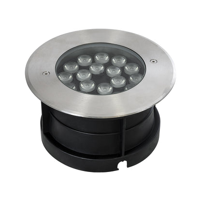 UNDERGROUND-SINA 90573 Χωνευτό Φωτιστικό Σποτ Δαπέδου LED 18W 1530lm 15° DC 24V Αδιάβροχο IP68 Φ20 x Υ11cm RGBW DMX512 - Ανοξείδωτο Ατσάλι