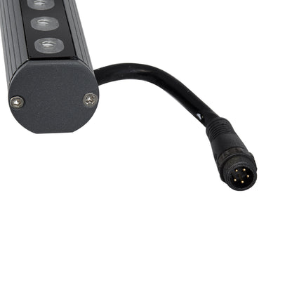 WASHER-STELLAR 90577 Μπάρα Φωτισμού Wall Washer LED 12W 1020lm 30° DC 24V Αδιάβροχο IP65 Πολύχρωμο RGBW Dimmable DMX512 - Γκρι Ανθρακί - Μ100 x Π3.2 x Υ3