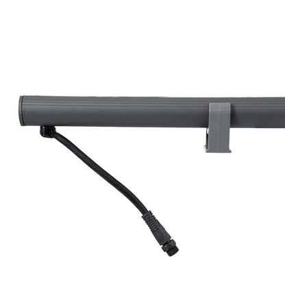 WASHER-STELLAR 90577 Μπάρα Φωτισμού Wall Washer LED 12W 1020lm 30° DC 24V Αδιάβροχο IP65 Πολύχρωμο RGBW Dimmable DMX512 - Γκρι Ανθρακί - Μ100 x Π3.2 x Υ3