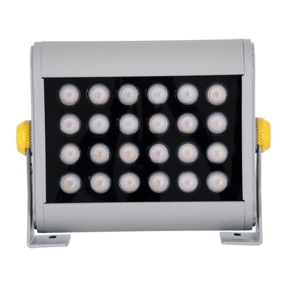 FLOOD-HENA 90444 Προβολέας Wall Washer για Φωτισμό Κτιρίων LED 24W 2040lm 30° AC 220-240V Αδιάβροχο IP67 Μ22.5 x Π6 x Υ16.5cm Αρχιτεκτονικό Πορτοκαλί 2200K - Ασημί