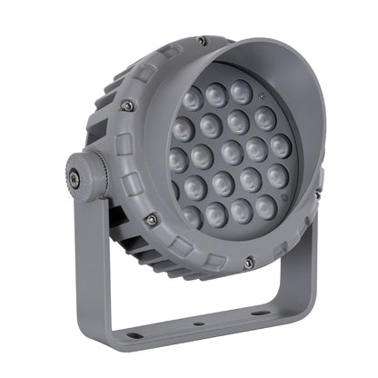 FLOOD-MENA 90336 Προβολέας Wall Washer με Αντιθαμβωτική Γρίλια για Φωτισμό Κτιρίων LED 24W 2040lm 30° AC 220-240V Αδιάβροχο IP67 L19.5 x W16 x H21cm Αρχιτεκτονικό Πορτοκαλί 2200K - Γκρι Ανθρακί