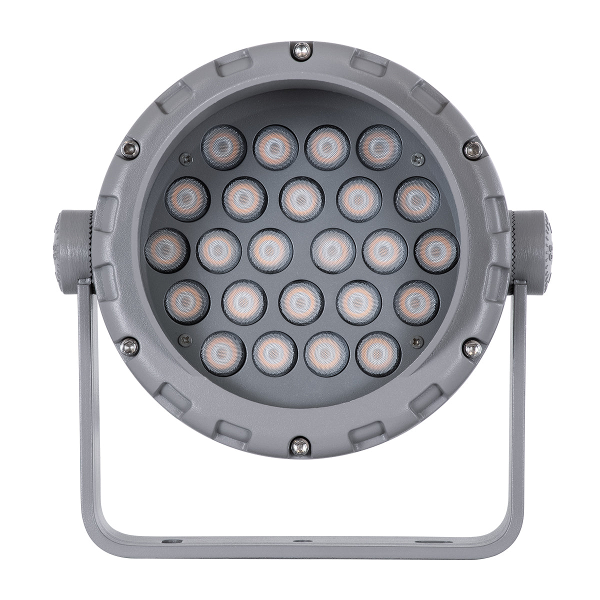 FLOOD-MENA 90336 Προβολέας Wall Washer με Αντιθαμβωτική Γρίλια για Φωτισμό Κτιρίων LED 24W 2040lm 30° AC 220-240V Αδιάβροχο IP67 L19.5 x W16 x H21cm Αρχιτεκτονικό Πορτοκαλί 2200K - Γκρι Ανθρακί