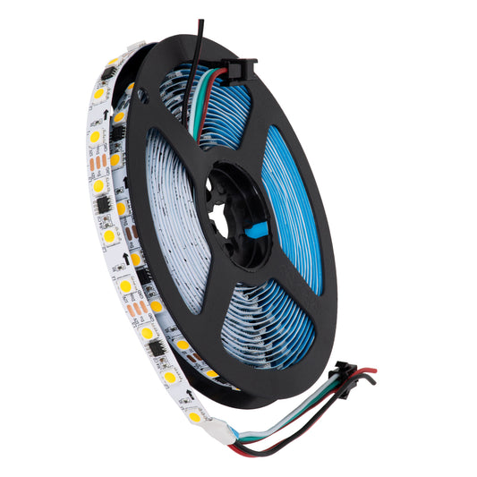90588 Digital Pixel Addressable Strip 3 PIN - Ψηφιακή Ταινία LED SMD 5050 14.4W/m 60LED/m 20PIXEL/m SPI/TTL Protocol IC WS2811/UCS16703 1296lm/m 120° DC 12V IP20 Θερμό Λευκό 2700K - Λευκό Σώμα - Μ5000 x Π10 x Υ2mm - Συσκευασία 5 Μέτρων