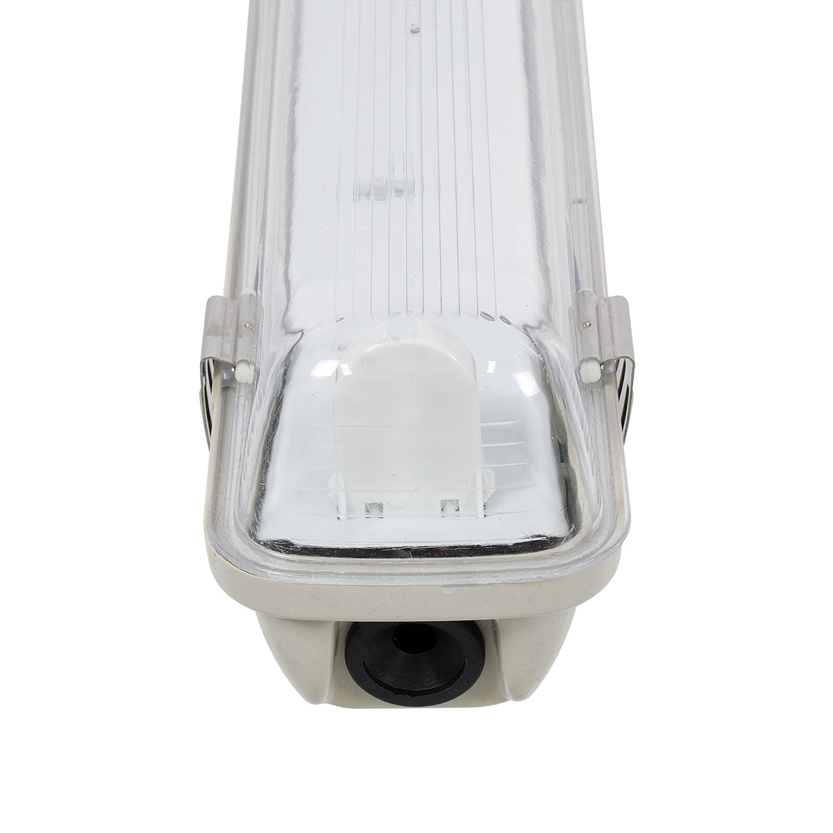 90612 120cm Tri-Proof Πλαστικό PC Σκαφάκι με Μεταλλικά Clips για 1 x Λάμπες T8 Τύπου Φθορίου LED Τροφοδοσίας Ενός Άκρου Αδιάβροχο IP65