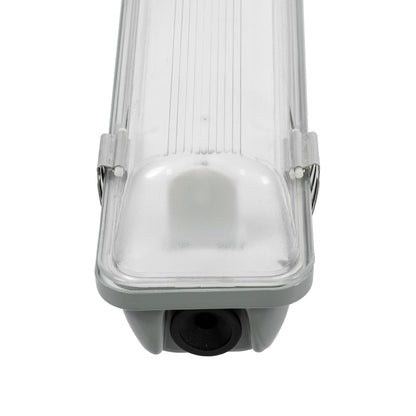 90614 150cm Tri-Proof Πλαστικό PC Σκαφάκι με Μεταλλικά Clips για 1 x Λάμπες T8 Τύπου Φθορίου LED Τροφοδοσίας Ενός Άκρου Αδιάβροχο IP65