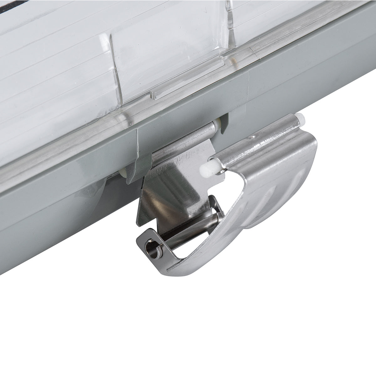 90615 150cm Tri-Proof Πλαστικό PC Σκαφάκι με Μεταλλικά Clips για 2 x Λάμπες T8 Τύπου Φθορίου LED Τροφοδοσίας Ενός Άκρου Αδιάβροχο IP65