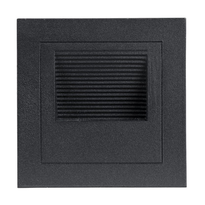 STEP-MINA 90625 Χωνευτό Αρχιτεκτονικό Φωτιστικό Διαδρόμου/Σκαλοπατιού LED 3W 330lm 30° DC 24V Αδιάβροχο IP65 Θερμό Λευκό 2700K Dimmable - Μαύρο - Μ8.3 x Π8.3 x Υ5 / Q6.6εκ