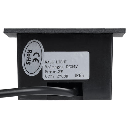 STEP-MINA 90625 Χωνευτό Αρχιτεκτονικό Φωτιστικό Διαδρόμου/Σκαλοπατιού LED 3W 330lm 30° DC 24V Αδιάβροχο IP65 Θερμό Λευκό 2700K Dimmable - Μαύρο - Μ8.3 x Π8.3 x Υ5 / Q6.6εκ