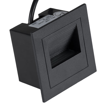 STEP-MINA 90625 Χωνευτό Αρχιτεκτονικό Φωτιστικό Διαδρόμου/Σκαλοπατιού LED 3W 330lm 30° DC 24V Αδιάβροχο IP65 Θερμό Λευκό 2700K Dimmable - Μαύρο - Μ8.3 x Π8.3 x Υ5 / Q6.6εκ