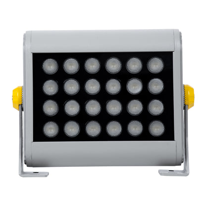 FLOOD-HENA 90638 Προβολέας Wall Washer για Φωτισμό Κτιρίων LED 24W 2160lm 30° AC 220-240V Αδιάβροχο IP65 Μ22.5 x Π6 x Υ16.5cm Θερμό Λευκό 3000K - Ασημί