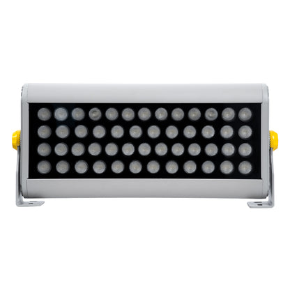 FLOOD-HENA 90640 Προβολέας Wall Washer για Φωτισμό Κτιρίων LED 48W 4320lm 30° AC 220-240V Αδιάβροχο IP65 Μ39 x Π6 x Υ17cm Θερμό Λευκό 3000K - Ασημί