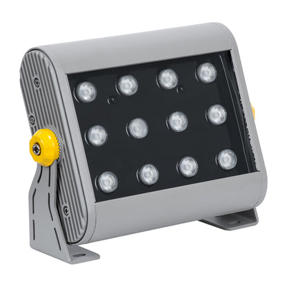 FLOOD-HENA 90641 Προβολέας Wall Washer για Φωτισμό Κτιρίων LED 24W 2400lm 30° DC 24V Αδιάβροχο IP65 Μ22.5 x Π6 x Υ16.5cm Πολύχρωμο RGB DMX512 - Ασημί