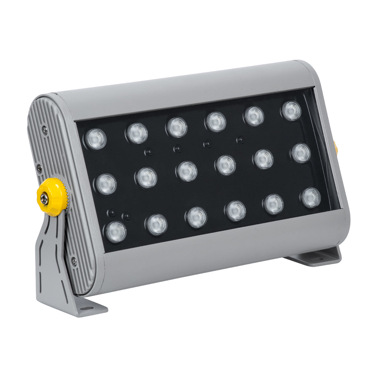 FLOOD-HENA 90642 Προβολέας Wall Washer για Φωτισμό Κτιρίων LED 36W 3600lm 30° DC 24V Αδιάβροχο IP65 Μ30 x Π6 x Υ17cm Πολύχρωμο RGB DMX512 - Ασημί