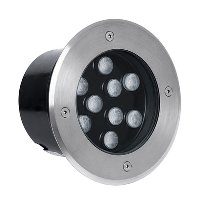 UNDERGROUND-TINA 90664 Χωνευτό Φωτιστικό Σποτ Δαπέδου LED 9W 990lm 30° DC 24V Αδιάβροχο IP65 Φ16 x Υ9cm Θερμό Λευκό 2700K - Ανοξείδωτο Ατσάλι