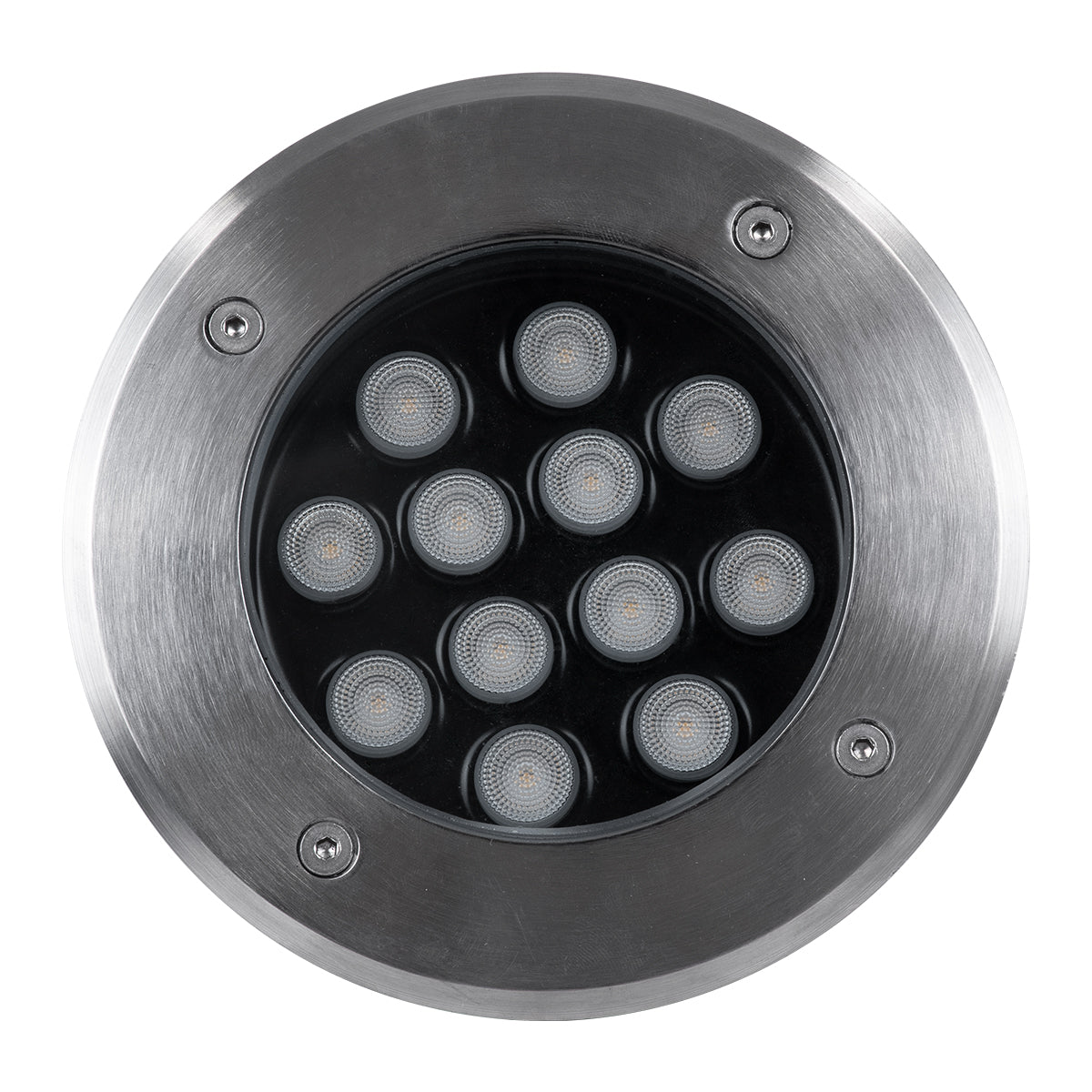 UNDERGROUND-TINA 90668 Χωνευτό Φωτιστικό Σποτ Δαπέδου LED 12W 1380lm 30° DC 24V Αδιάβροχο IP65 Φ16 x Υ9cm Φυσικό Λευκό 4500K - Ανοξείδωτο Ατσάλι