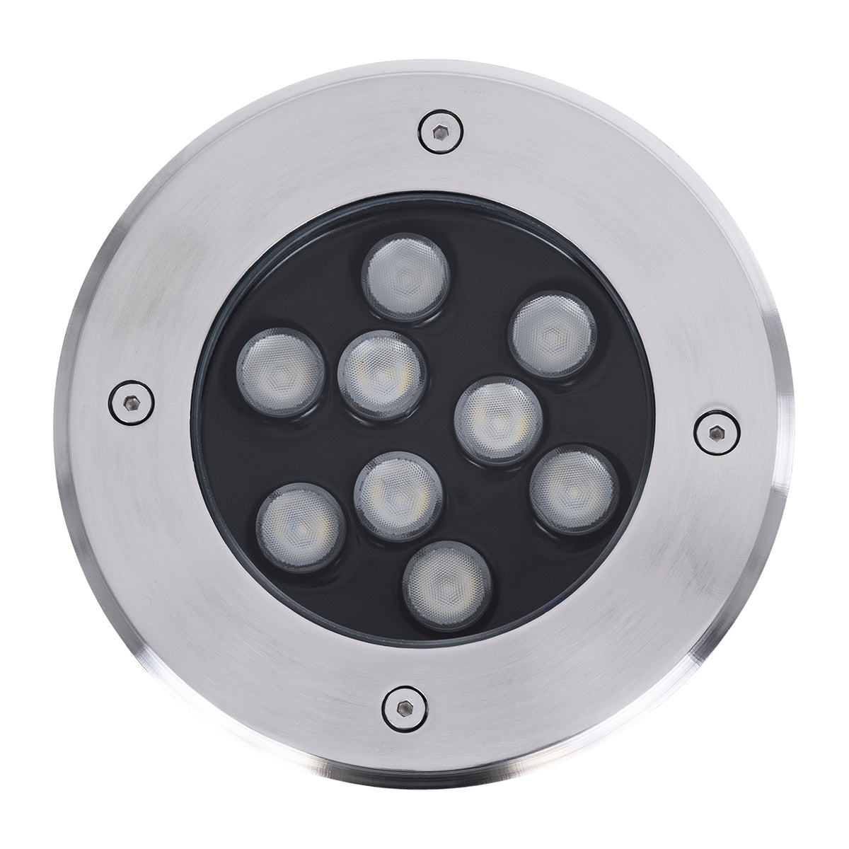 UNDERGROUND-TINA 90669 Χωνευτό Φωτιστικό Σποτ Δαπέδου LED 12W 1260lm 30° DC 24V Αδιάβροχο IP65 Φ16 x Υ9cm Πολύχρωμο RGBW DMX512 - Ανοξείδωτο Ατσάλι
