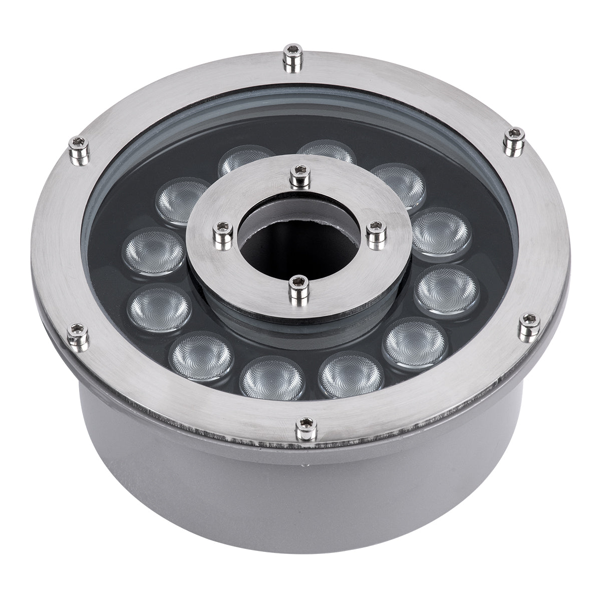 UNDERWATER-FINA 90675 Υποβρύχιο Φωτιστικό Σποτ Ειδικό για Σιντριβάνια LED 9W 945lm 30° DC 24V Αδιάβροχο IP68 Φ16 x Υ8cm Πολύχρωμο RGBW DMX512 - Ανοξείδωτο Ατσάλι