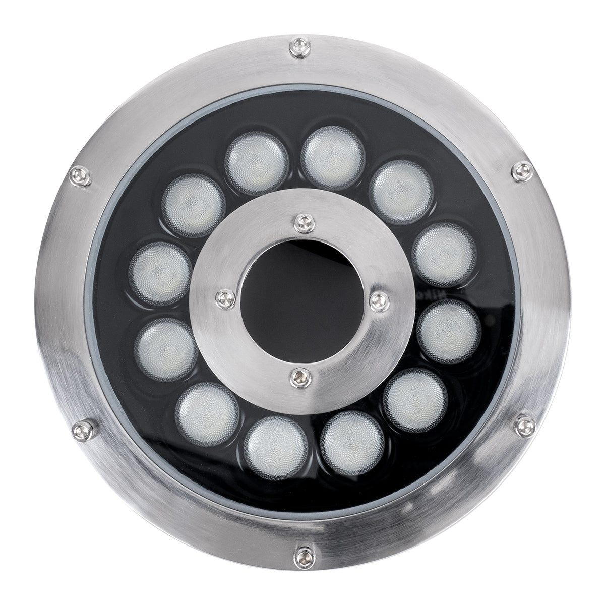 UNDERWATER-FINA 90675 Υποβρύχιο Φωτιστικό Σποτ Ειδικό για Σιντριβάνια LED 9W 945lm 30° DC 24V Αδιάβροχο IP68 Φ16 x Υ8cm Πολύχρωμο RGBW DMX512 - Ανοξείδωτο Ατσάλι