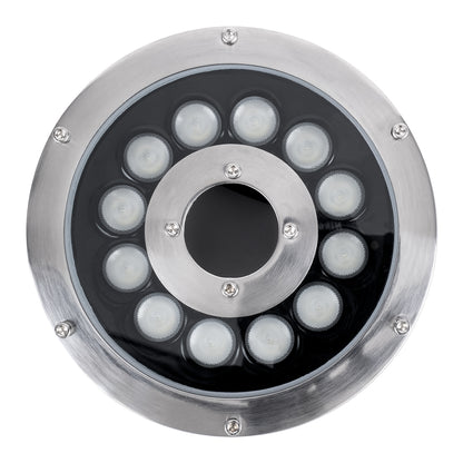 UNDERWATER-FINA 90675 Υποβρύχιο Φωτιστικό Σποτ Ειδικό για Σιντριβάνια LED 9W 945lm 30° DC 24V Αδιάβροχο IP68 Φ16 x Υ8cm Πολύχρωμο RGBW DMX512 - Ανοξείδωτο Ατσάλι