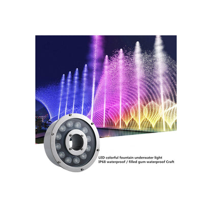 UNDERWATER-FINA 90675 Υποβρύχιο Φωτιστικό Σποτ Ειδικό για Σιντριβάνια LED 9W 945lm 30° DC 24V Αδιάβροχο IP68 Φ16 x Υ8cm Πολύχρωμο RGBW DMX512 - Ανοξείδωτο Ατσάλι