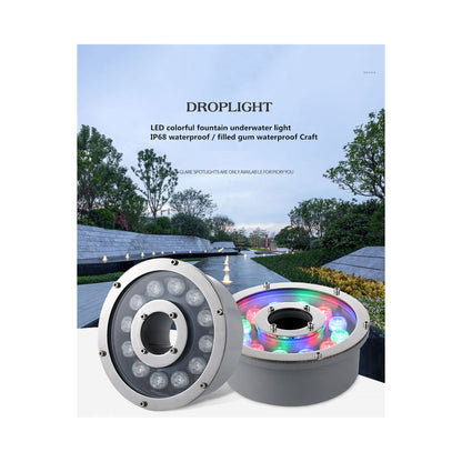 UNDERWATER-FINA 90675 Υποβρύχιο Φωτιστικό Σποτ Ειδικό για Σιντριβάνια LED 9W 945lm 30° DC 24V Αδιάβροχο IP68 Φ16 x Υ8cm Πολύχρωμο RGBW DMX512 - Ανοξείδωτο Ατσάλι