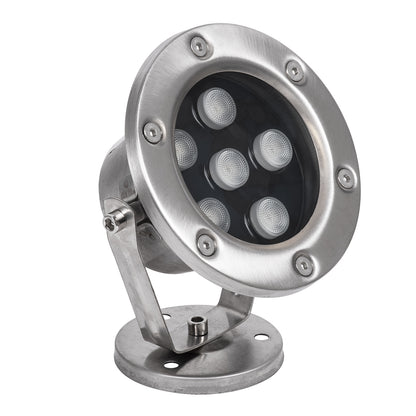UNDERWATER-DINA 90676 Υποβρύχιος Προβολέας Σποτ για Σιντριβάνια/Πισίνες LED 6W 660lm 30° DC 24V Αδιάβροχο IP68 Θερμό Λευκό 2700K Dimmable - Ανοξείδωτο Ατσάλι 304 - Μ12 x Π12 x Υ14